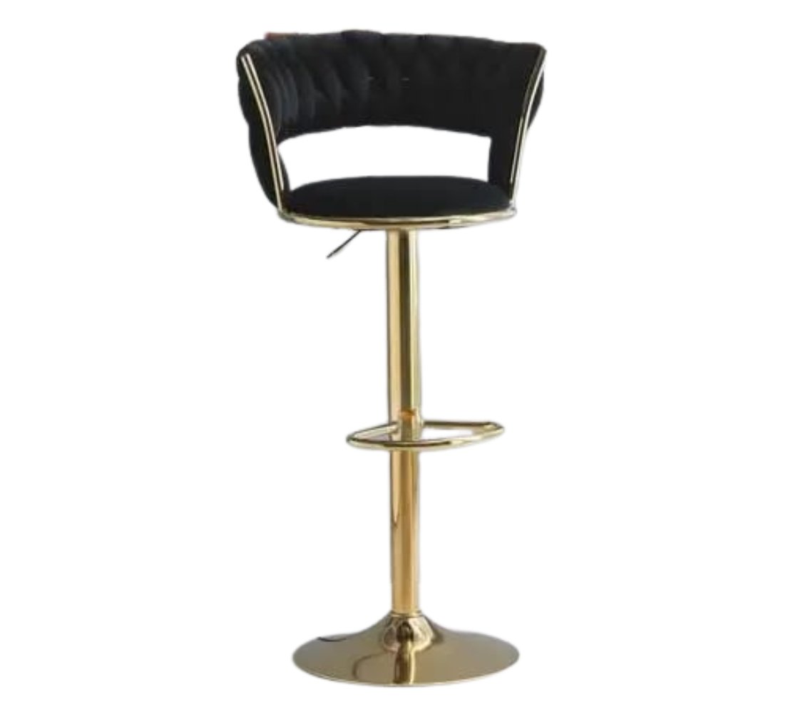 Black Velvet Bar Chairs on white background - That Couch Place