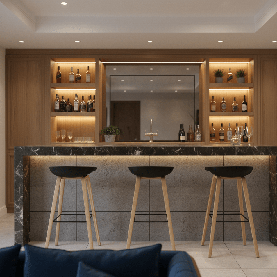 Bar Chairs at a home bar- Sleek, modern and sophisticated - That Couch Place
