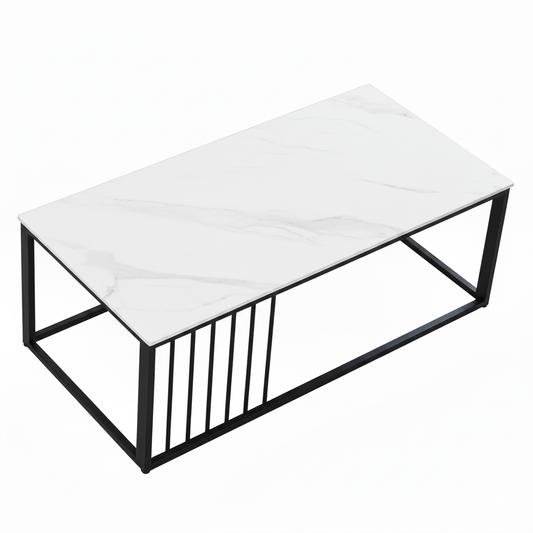 Marble coffee table with steel base - That Couch Place