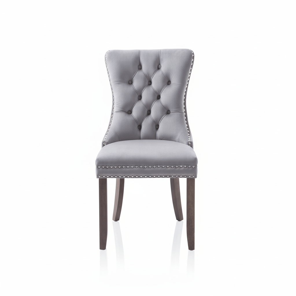 Upholstered Tufted Custom Made Velvet Dining Chair - That Couch Place