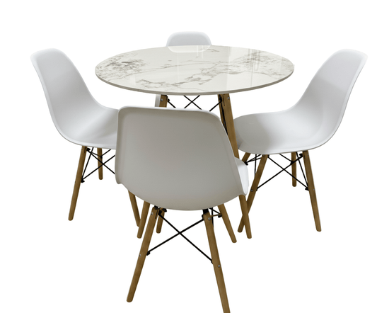 Carrara Nook Dining Set: Your Chic Space Solution on a white backgrpound - That Couch Place