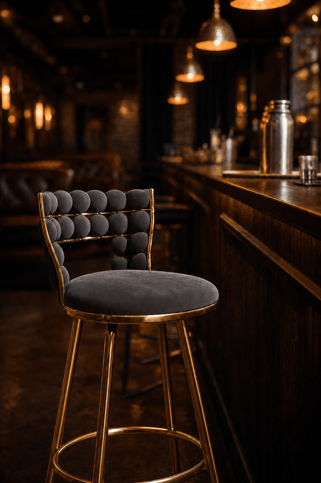 Soft Tufted Velvet Bar Chair - That Couch Place