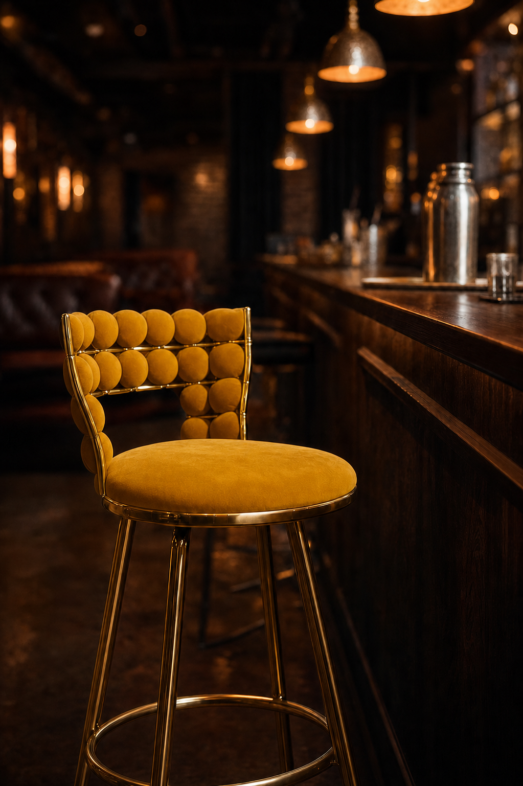 Soft Tufted Velvet Bar Chair