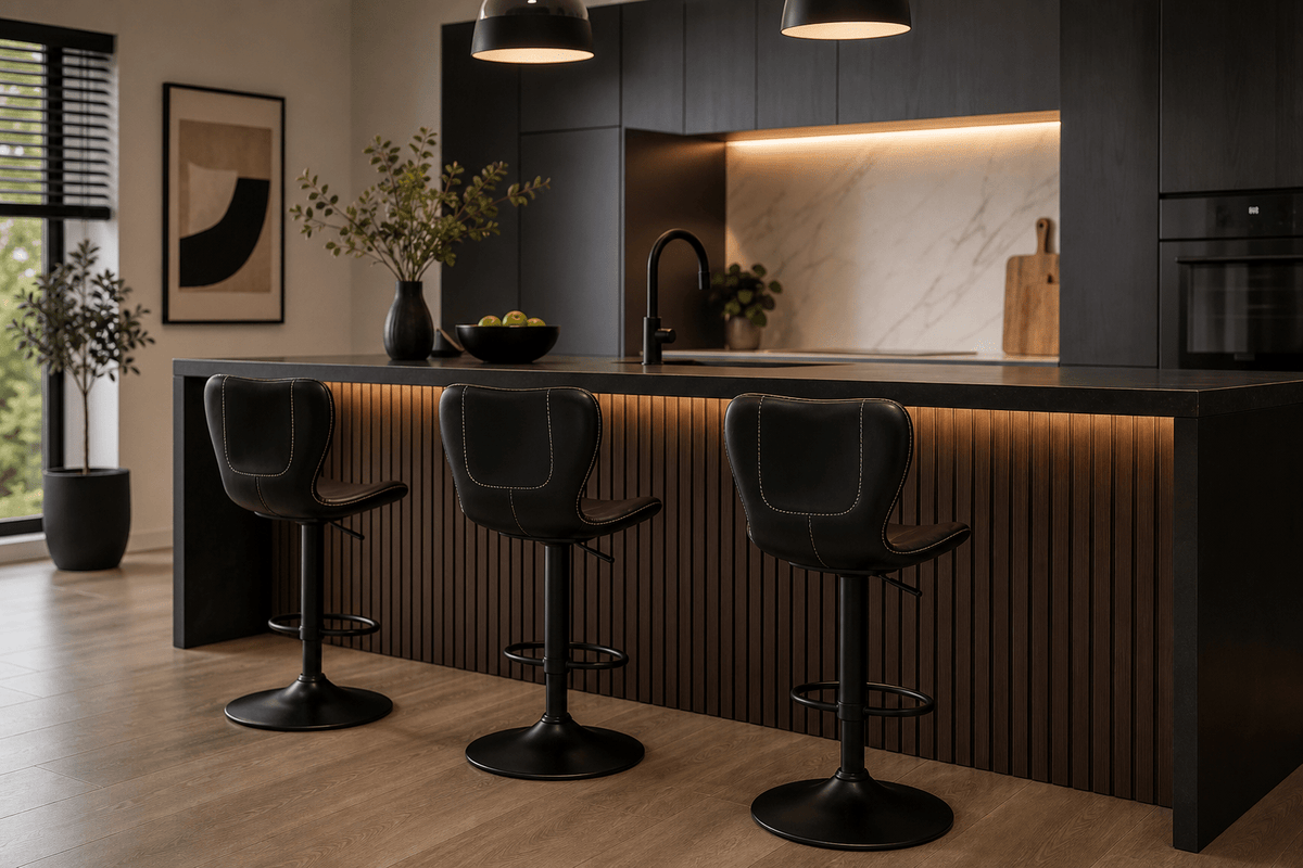 3 Premium Barstool standing at bar counter