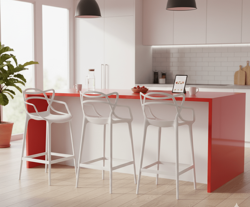 White Bar Chair in modern kitchen - Pop Art, for the Masters - That Couch Place