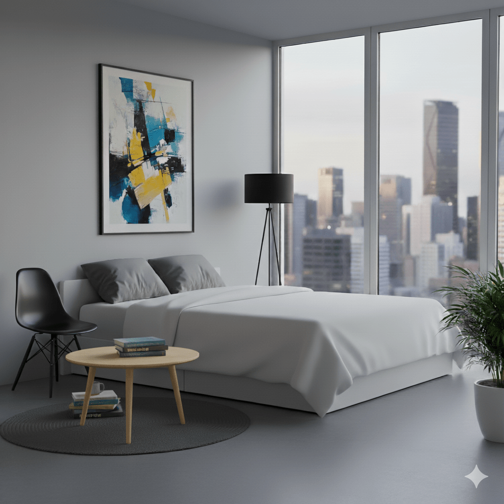 Black Modern classic chair in bedroom
