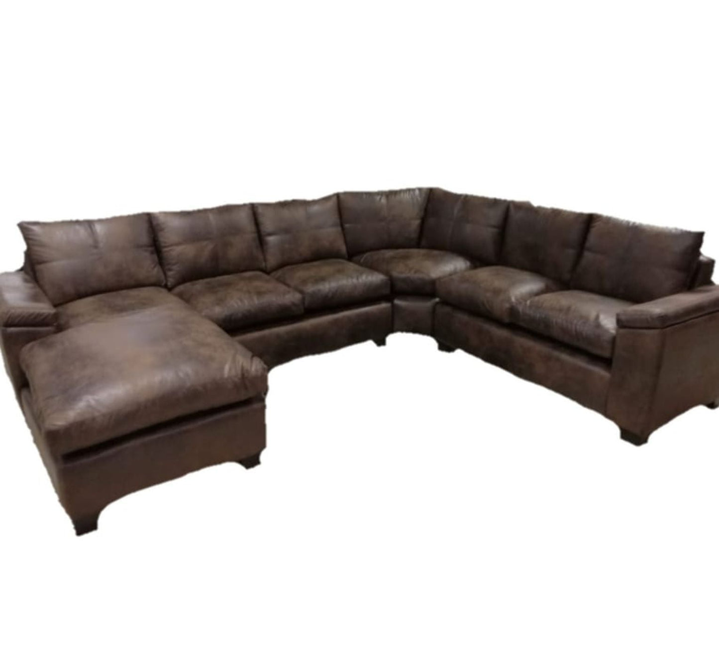 Large U shape sofa in Brown Fabric