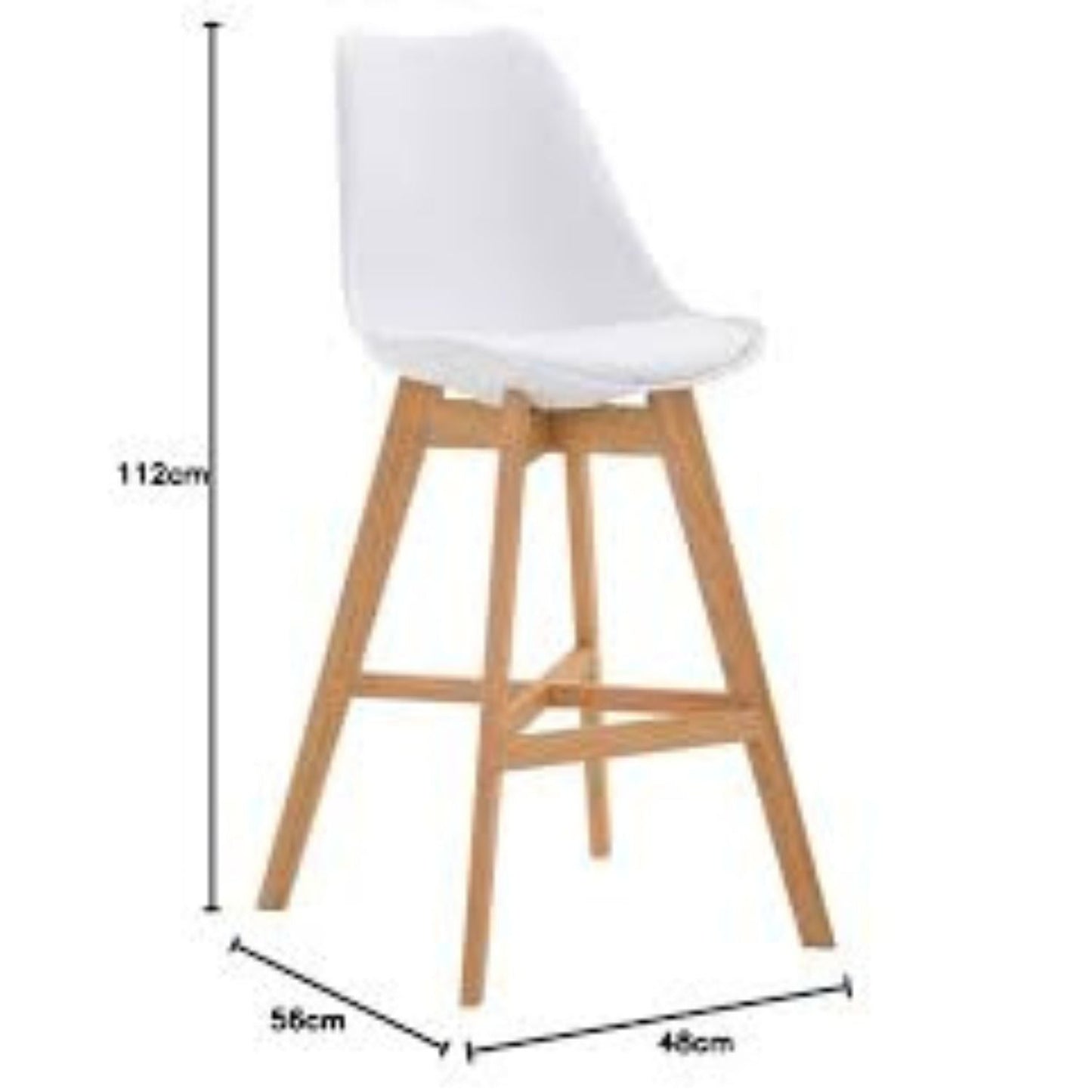 Modern Retro Padded Bar Stool with dimensions - That Couch Place