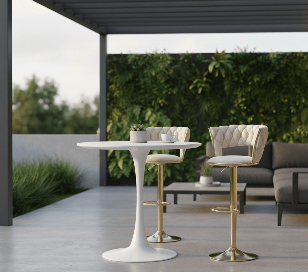 Modern Velvet Wave Hollow Barstool - That Couch Place