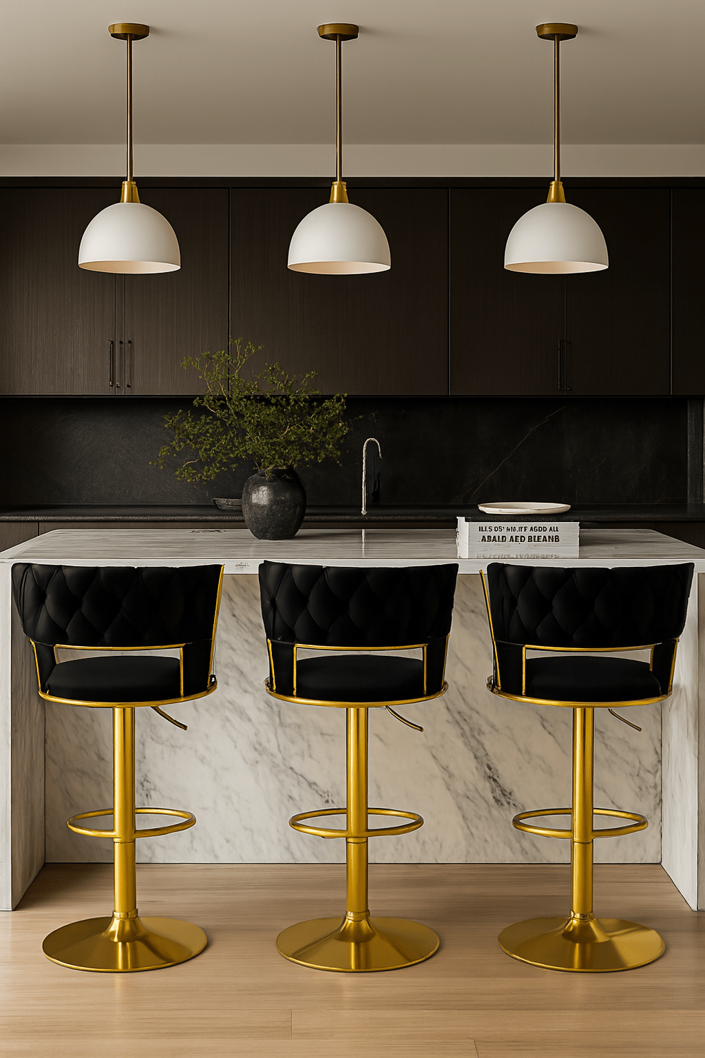 Modern Velvet Wave Hollow Barstool - That Couch Place