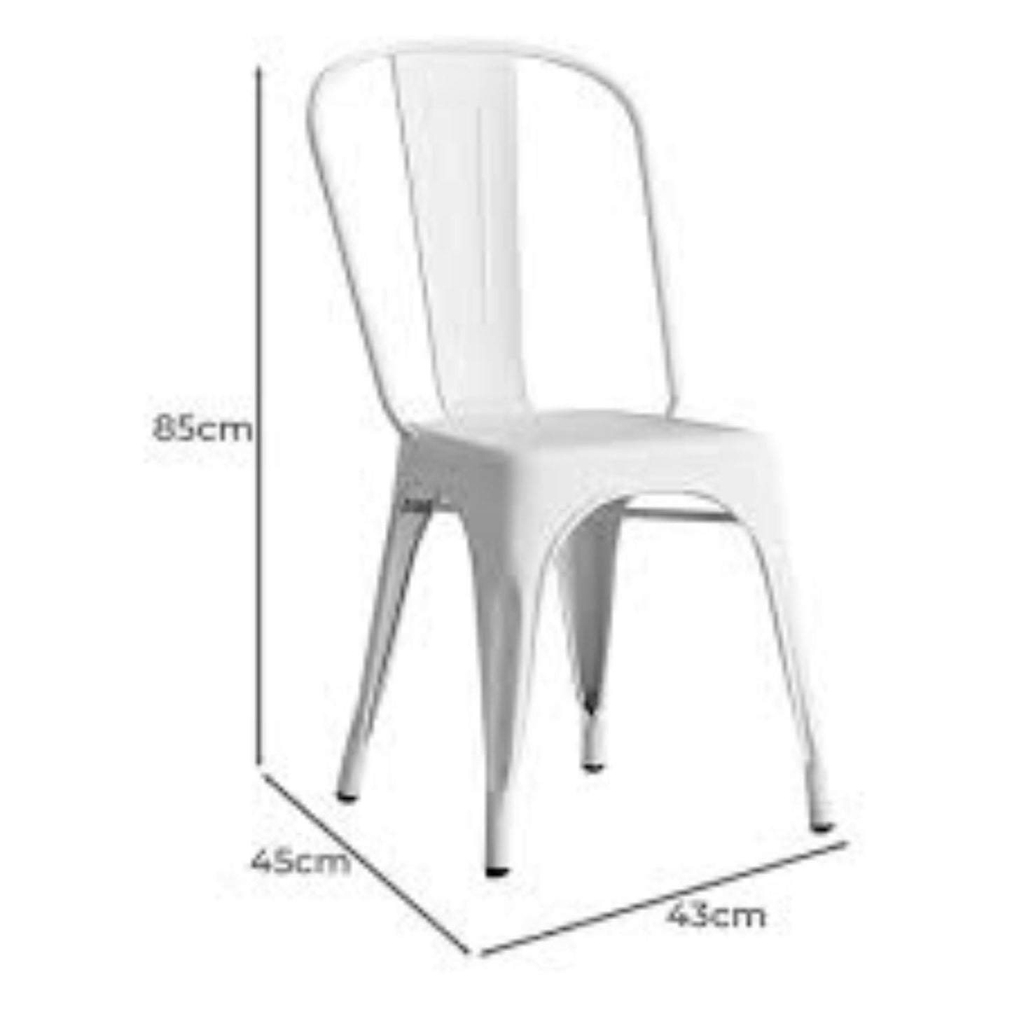 White Steel Bar Restaurant and Kitchen Chair on white background - That Couch Place