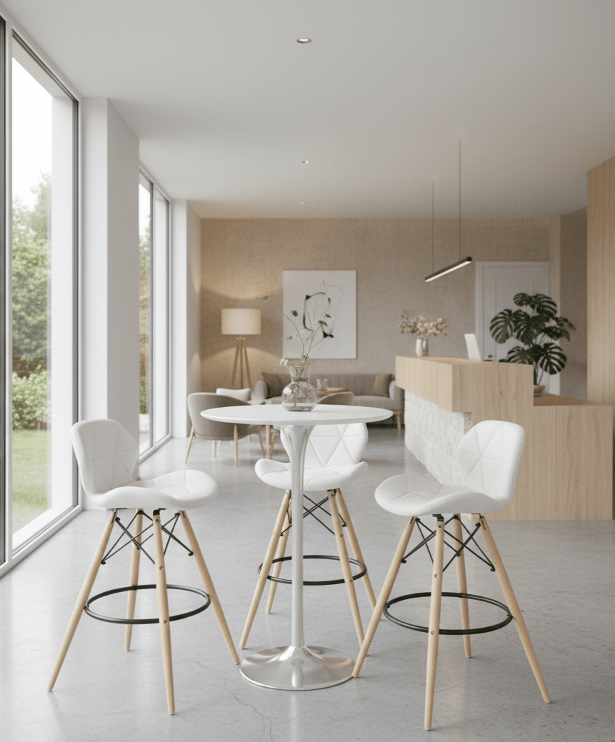 The Sophia Padded Bar Chair: urban sophistication in a hotel reception - That Couch Place