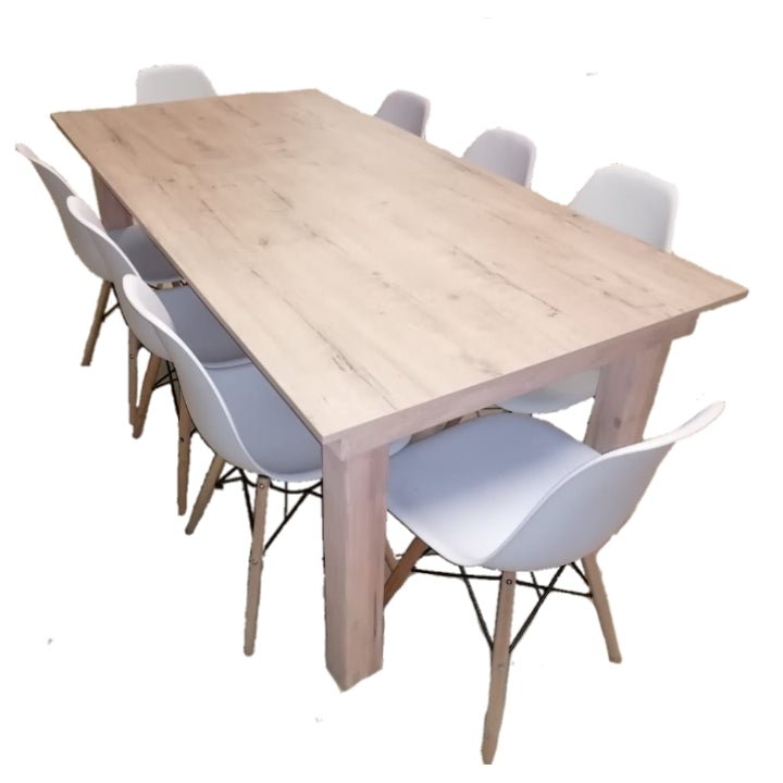 Melamine Dining table 8 seater on a white background- That Couch Place