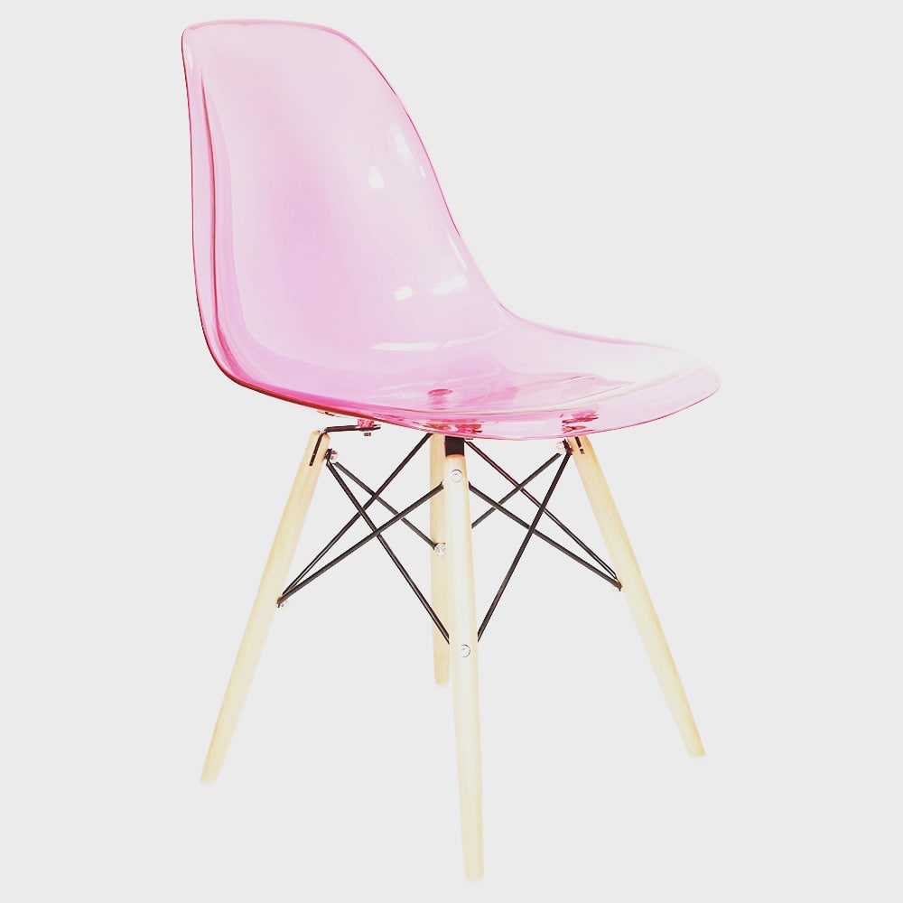 Ghost Pink Dining Chair on a white background - Emma: A Modern Classic for Your Space