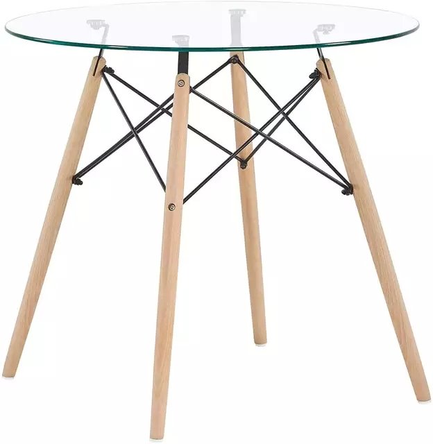 Round Glass Table Dining Room Set on a white background - That Couch Place