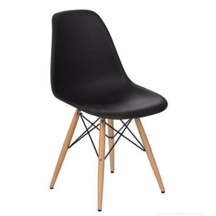 Glass Table Dining Room Set black chair on white background - That Couch Place
