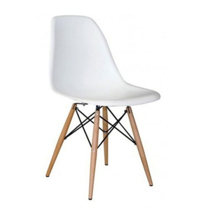 Glass Table Dining Room Set white chair on a white background - That Couch Place