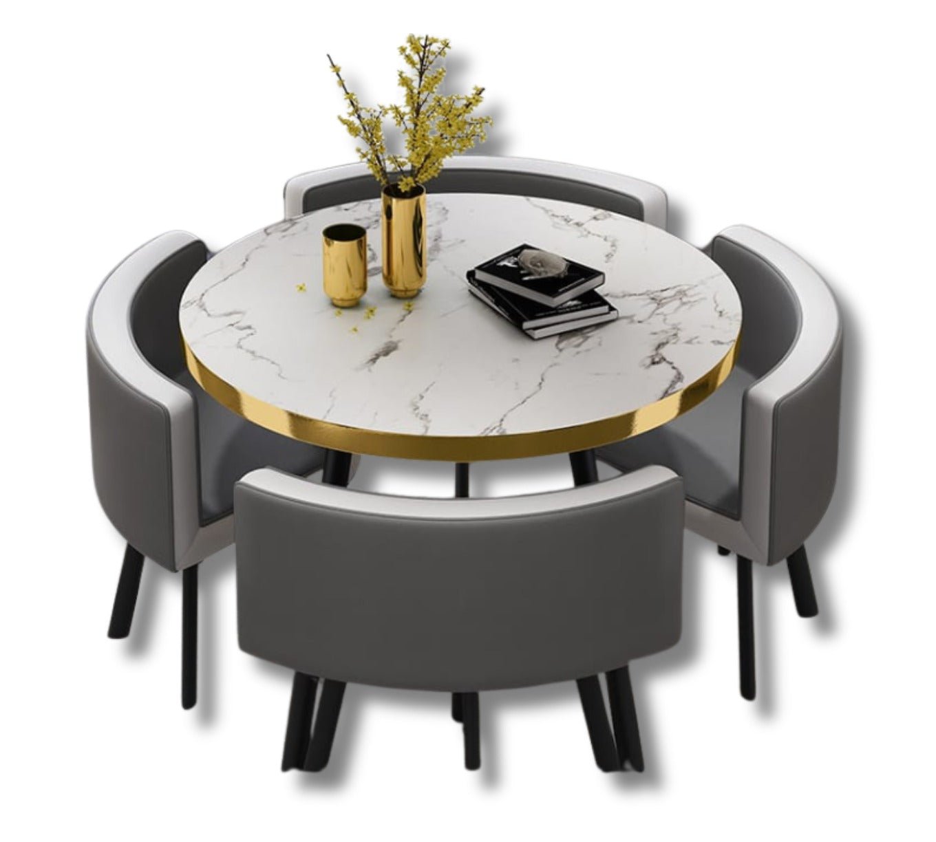 Round marble dining table set - That Couch Place