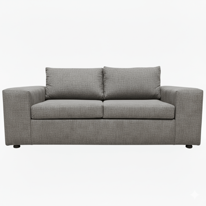 Gray 2 seater sofa on a white background. The Couch Place