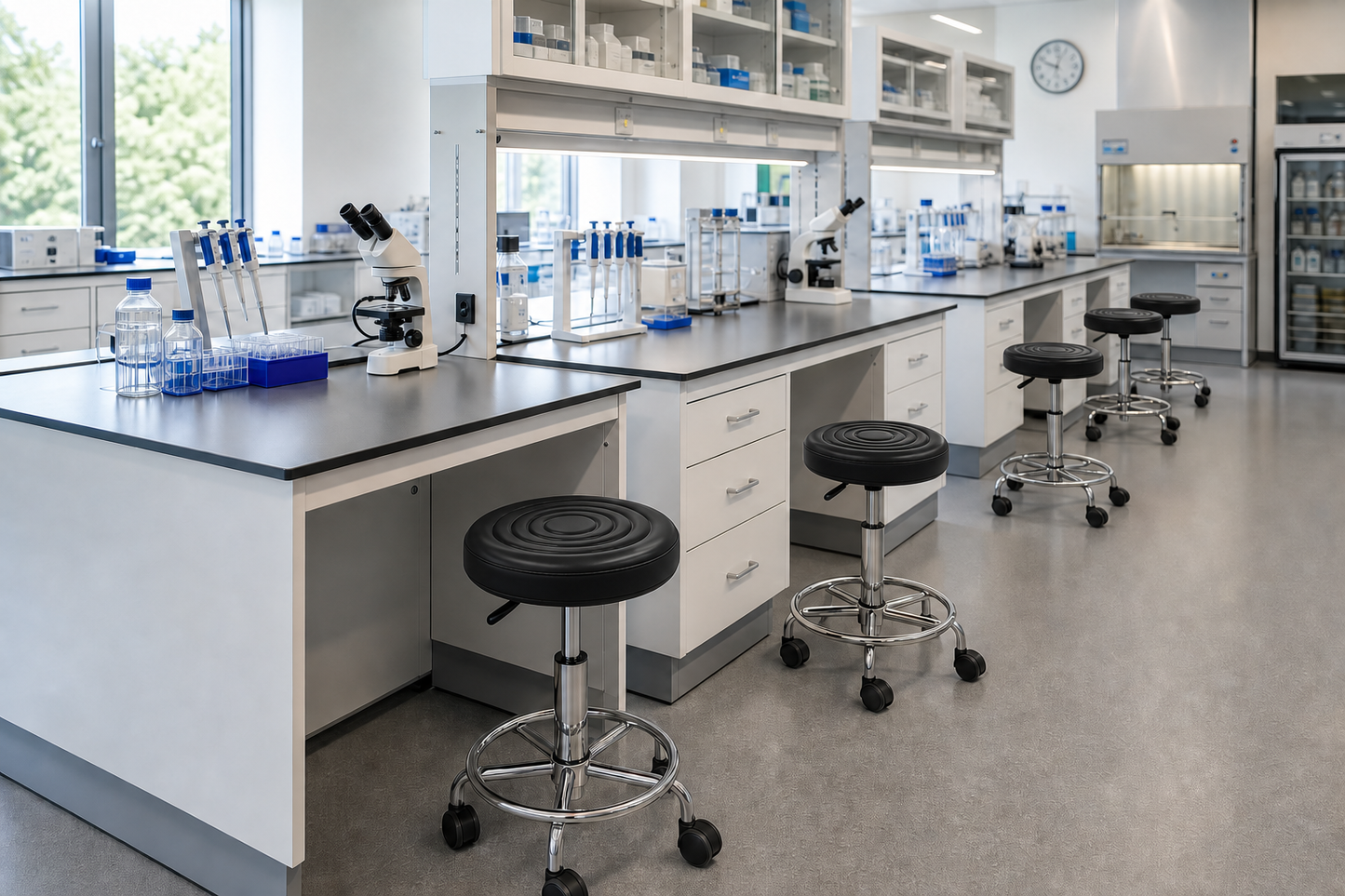 Professional Lab Technician Stool – Adjustable, Mobile Comfort for Workspaces