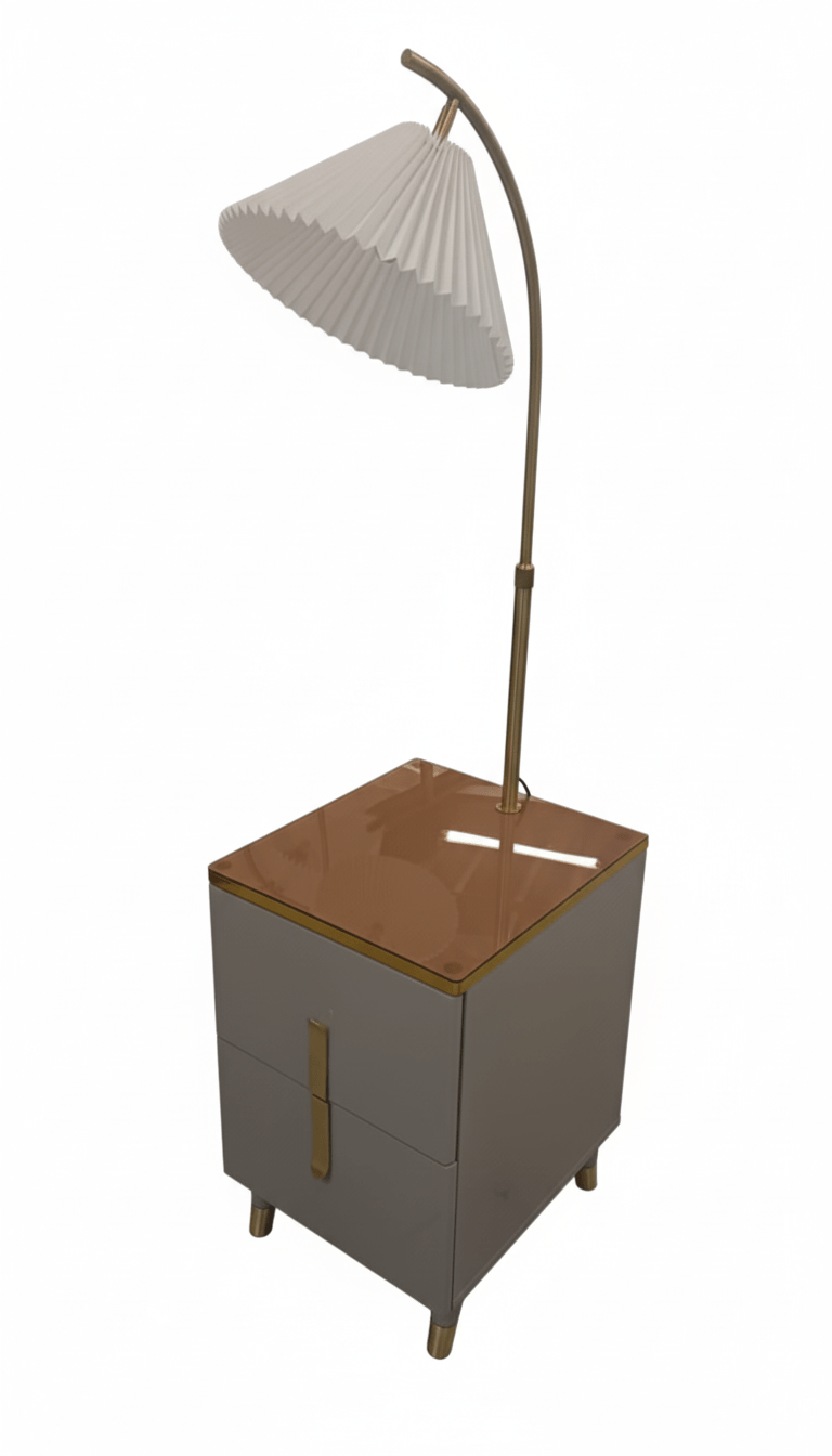Bedside Table Modern with Built - In Lamp - That Couch Place