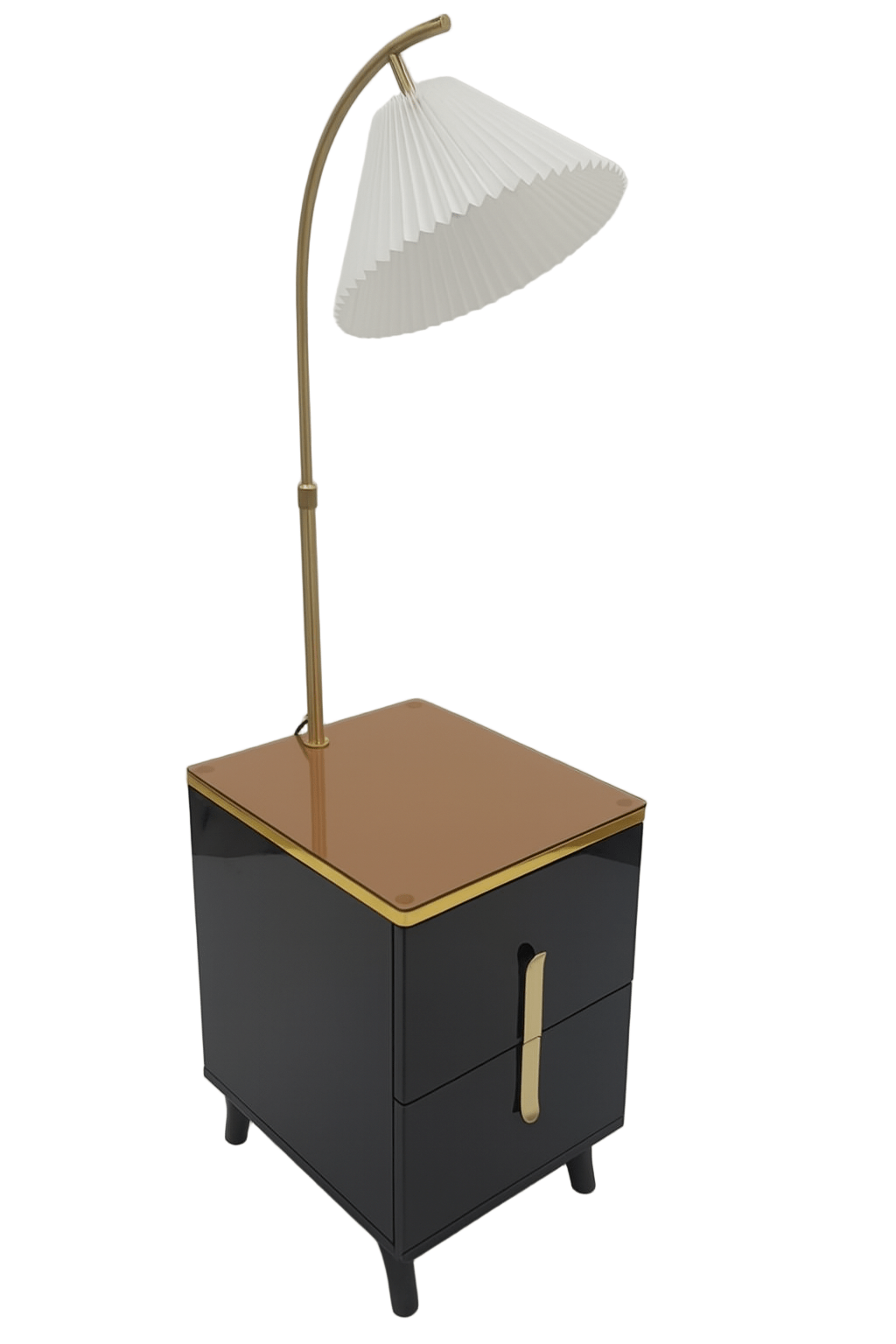 Bedside Table Modern with Built - In Lamp - That Couch Place