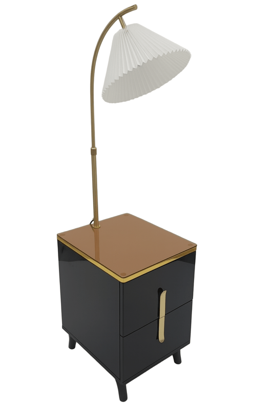 Bedside Table Modern with Built - In Lamp - That Couch Place