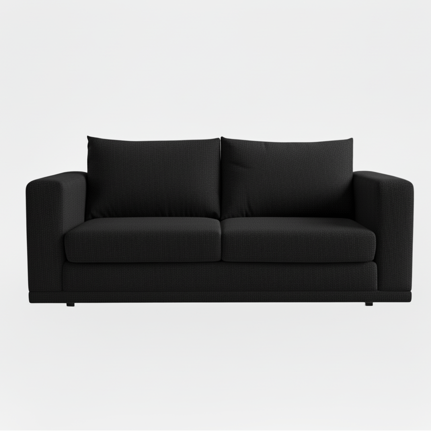 black sleeper couch on white background That Couch Place