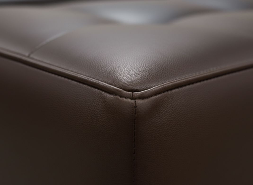 Close-up of a Brown PU Fabric That Couch Place