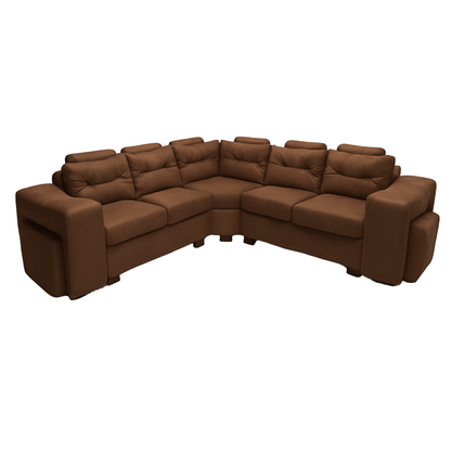 Brown sectional sofa on a white background