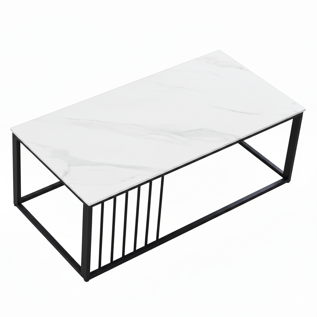 Marble coffee table with steel base - That Couch Place