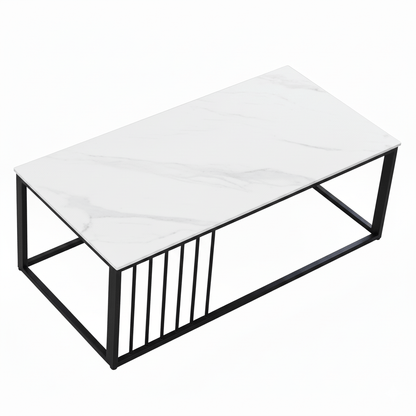 Marble coffee table with steel base - That Couch Place