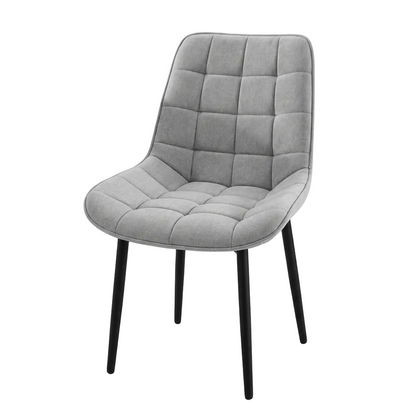 Dining Chair Grey upholstered on a white background