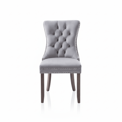 Upholstered Tufted Custom Made Velvet Dining Chair - That Couch Place