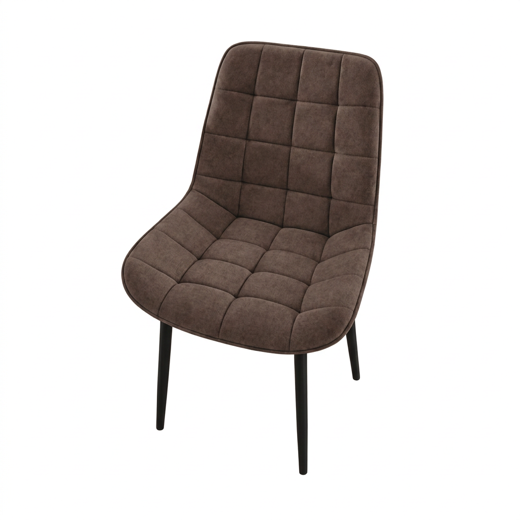 Dining Chair brown upholstered on a white background