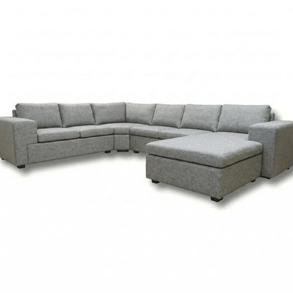 Gray sectional sofa on a white background
