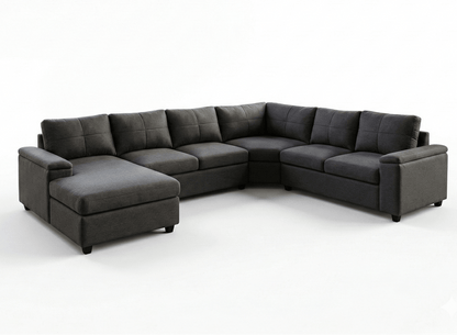 Gray sectional sofa on a white background