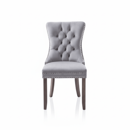 Upholstered Tufted Custom Made Velvet Dining Chair - That Couch Place