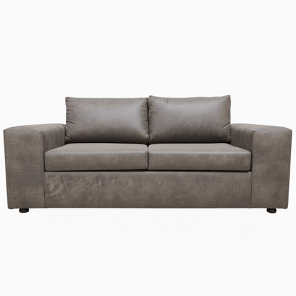 Gray sofa on a white background. The Couch Place