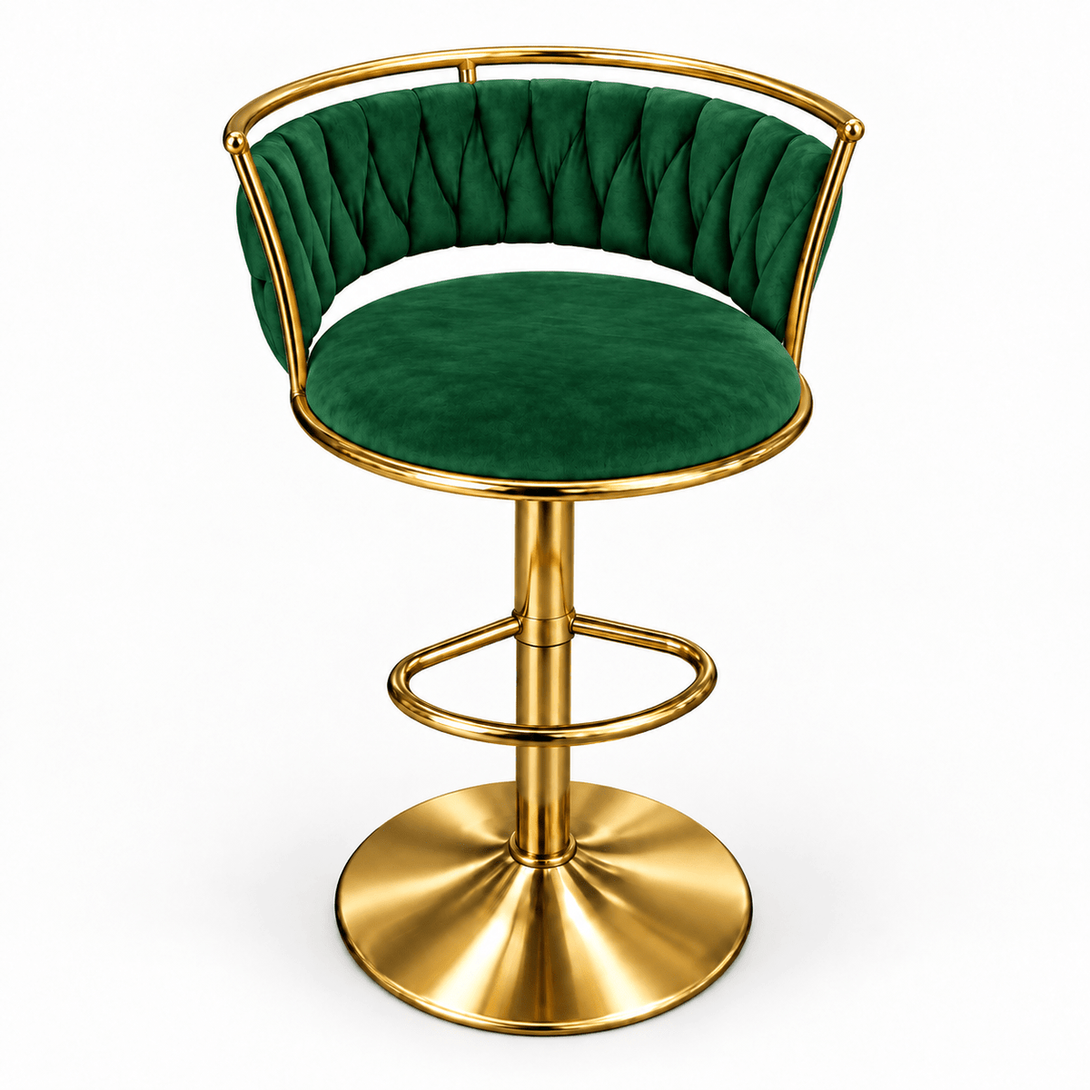 Old Fashioned Velvet Bar Chair | Metal Frame - That Couch Place