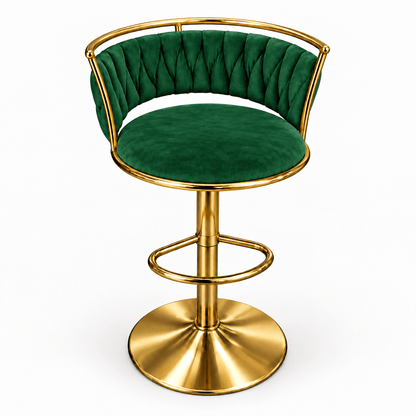 Old Fashioned Velvet Bar Chair | Metal Frame - That Couch Place