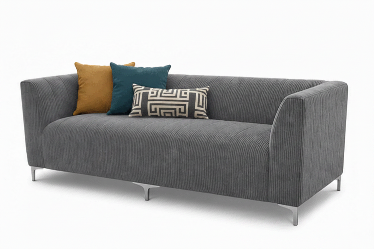 Gray sofa on a white background