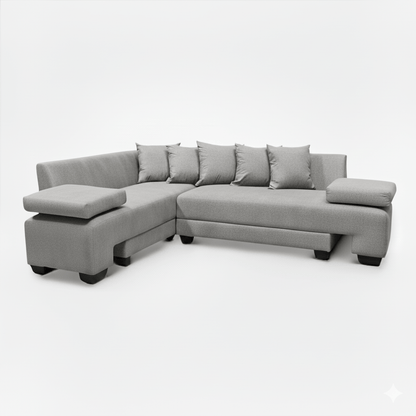 Gray sectional sofa bed on a white background