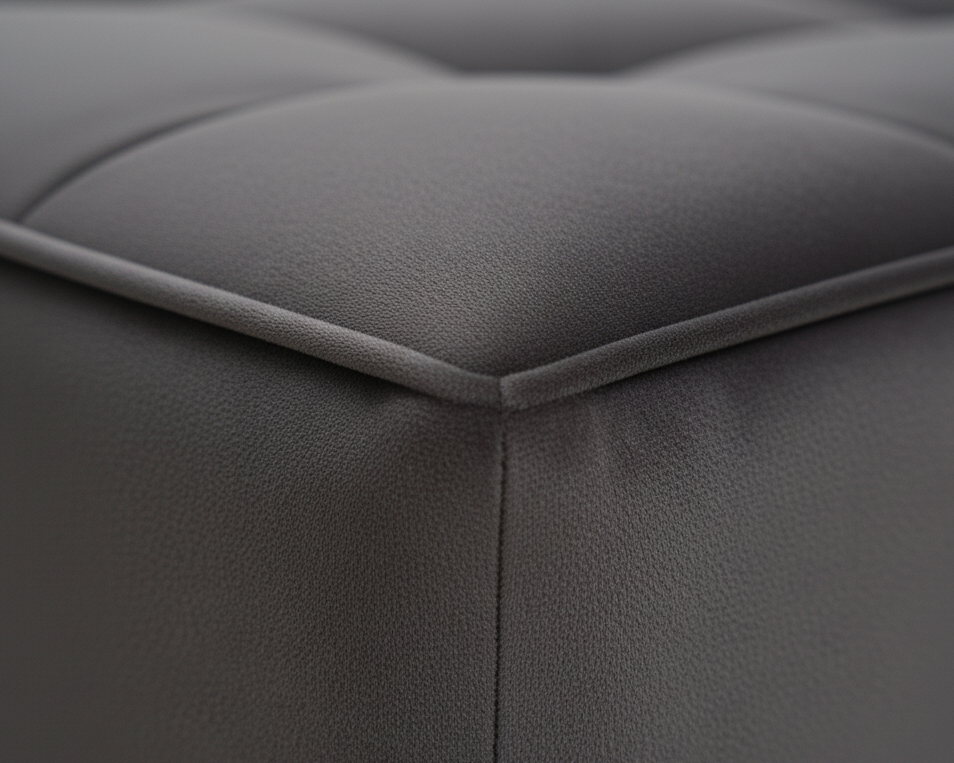 Close-up of Grey Velvet Fabric That Couch Place