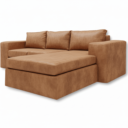Brown corner sectional sofa on a white background  That Couch Place