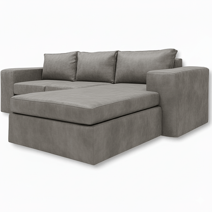 Gray L shape couch sectional sofa on a white background Leopard Universal L-Shape Corner Couch | Modern, Full Foam Sectional Sof