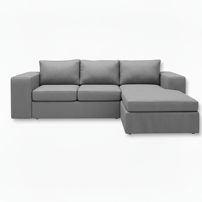 Gray L shape sectional sofa on a white background That Couch  Place