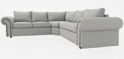 Gray corner sectional sofa on a white background - That Couch Place