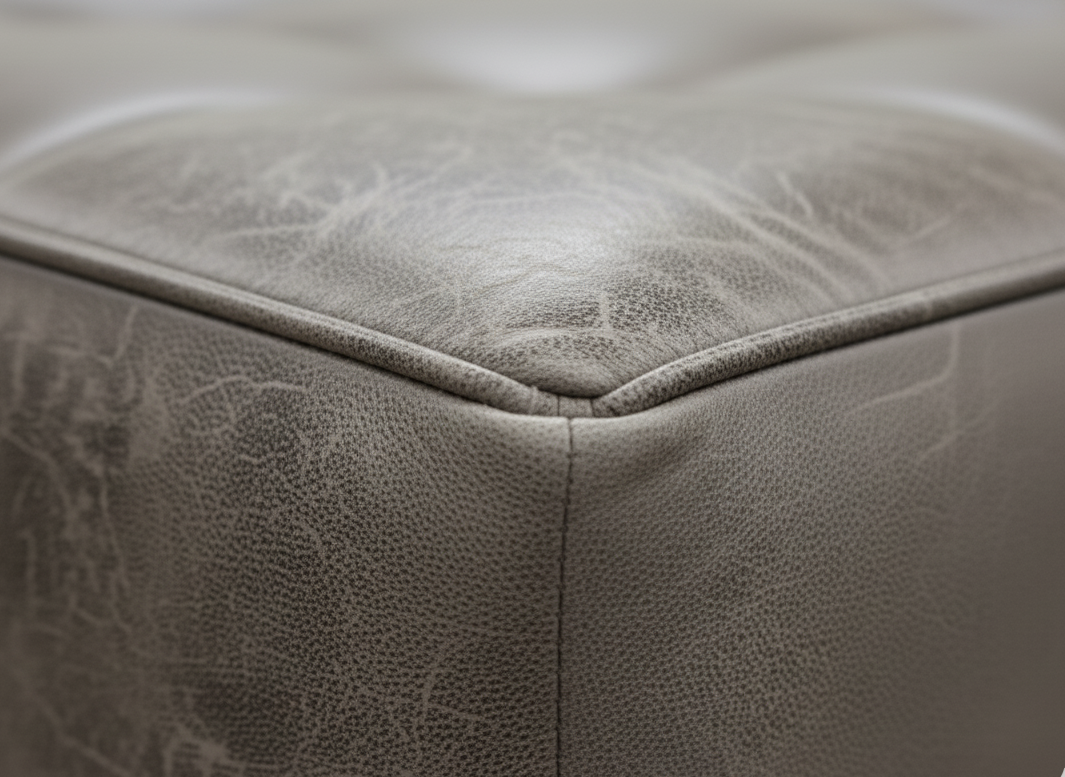 Close-up of a Grey Buffalo Fabric That Couch Place