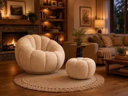 The Pumpkin Chair | Cream Comforel Luxury Armchair